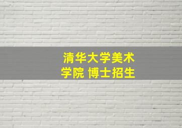 清华大学美术学院 博士招生